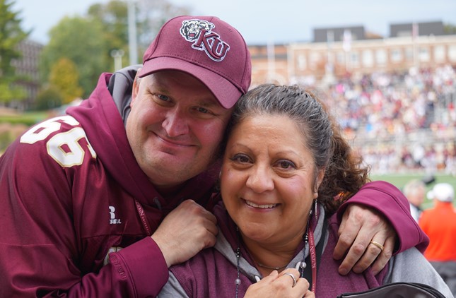 Alumni at football game